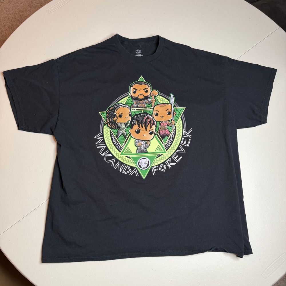 Men's Black Panther Wakanda Forever Funko Pop! Tees Shirt Size 2XL‎